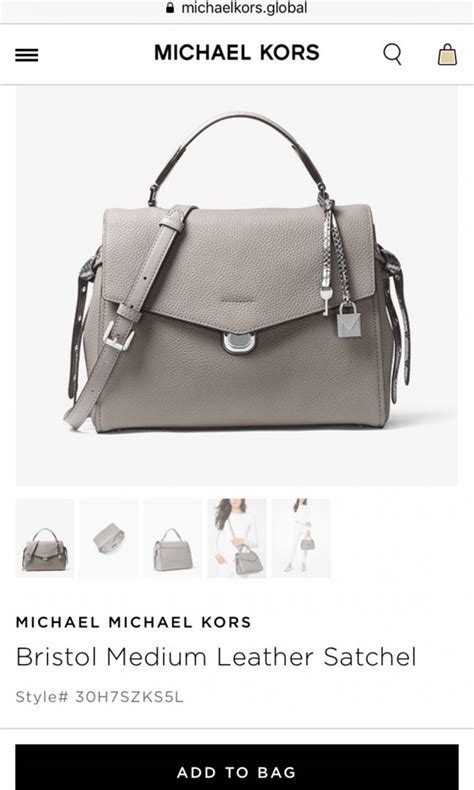 michael kors bristol grey tas|Bristol Medium Leather Satchel .